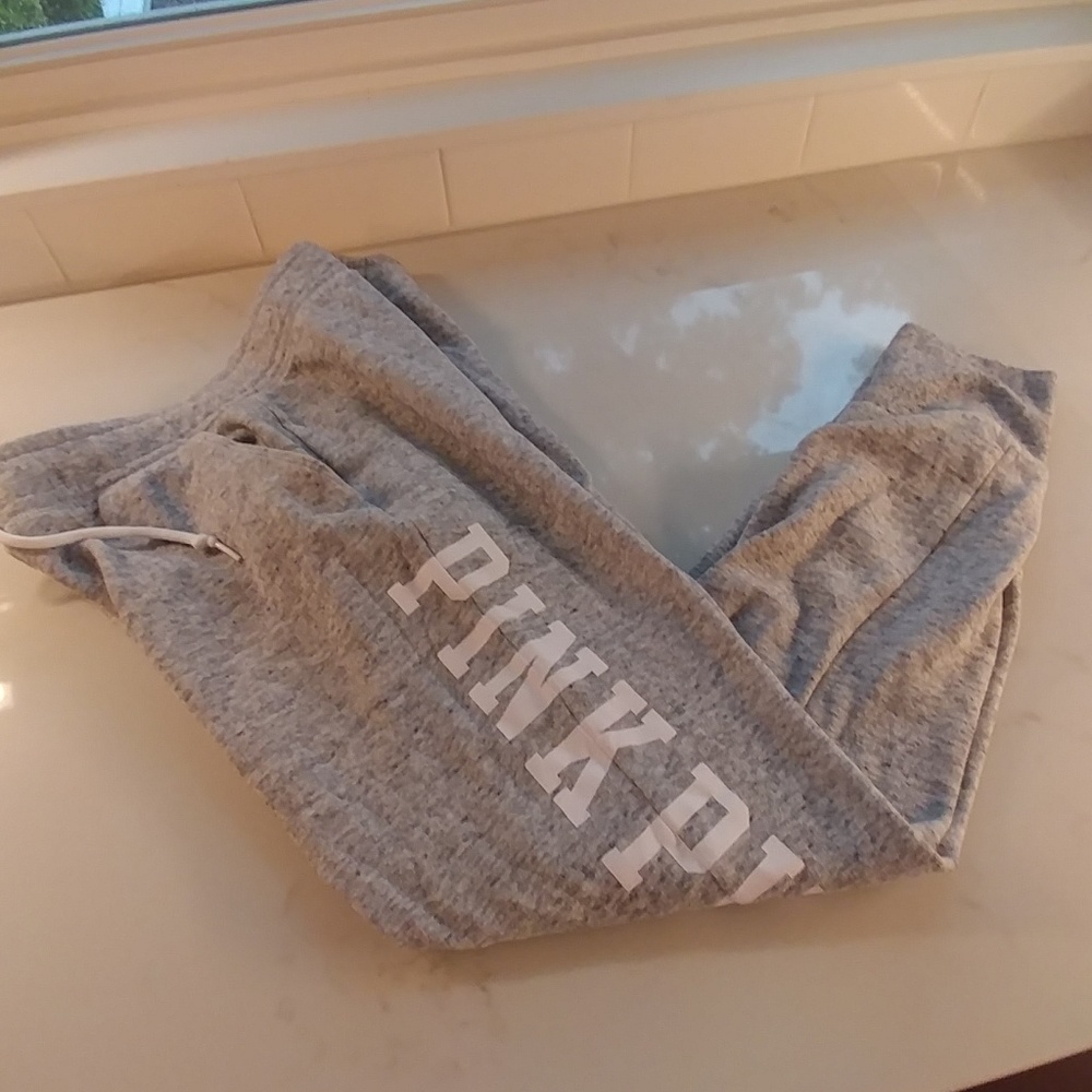 Pink Victoria's Secret Heather gray joggers